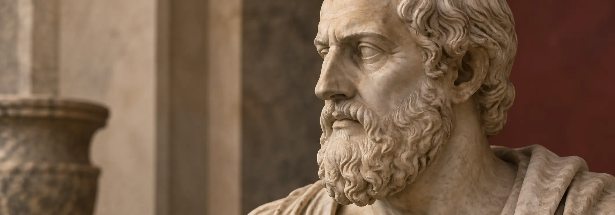 Marble bust of an ancient philosopher